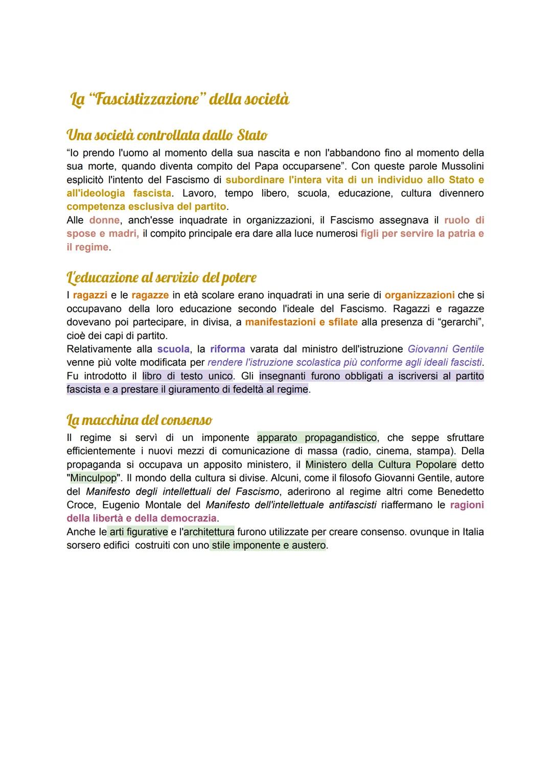 # Il Fascismo
Che cos'è il fascismo?
Un regime dittatoriale e totalitario
Gli sconvolgimenti sociali, economici, culturali e politici cau