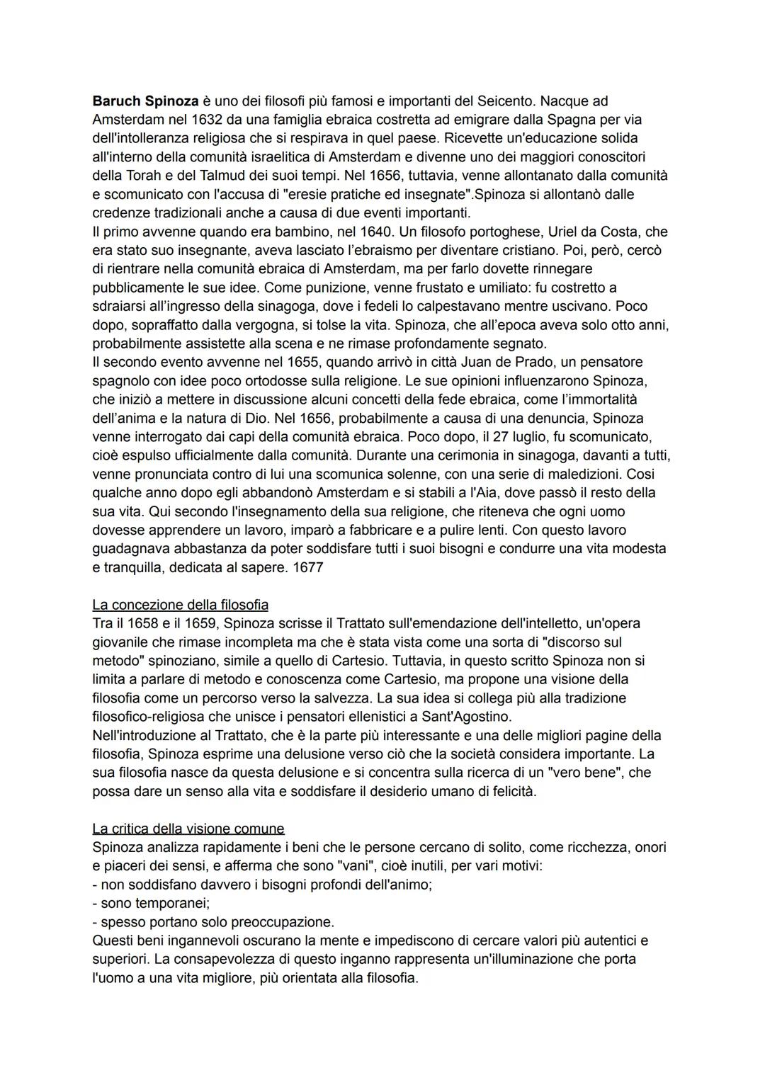 # Baruch Spinoza è uno dei filosofi più famosi e importanti del Seicento. Nacque ad
Amsterdam nel 1632 da una famiglia ebraica costretta ad
