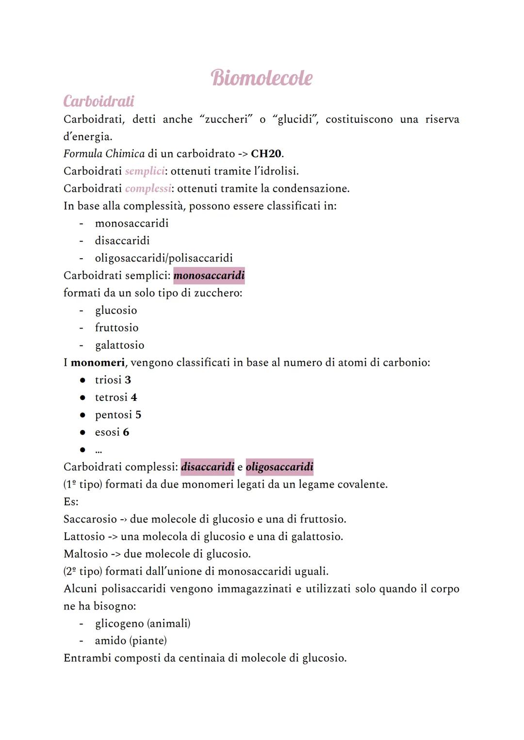 # Carboidrati
Biomolecole
Carboidrati, detti anche "zuccheri" o "glucidi", costituiscono una riserva
d'energia.
Formula Chimica di un car