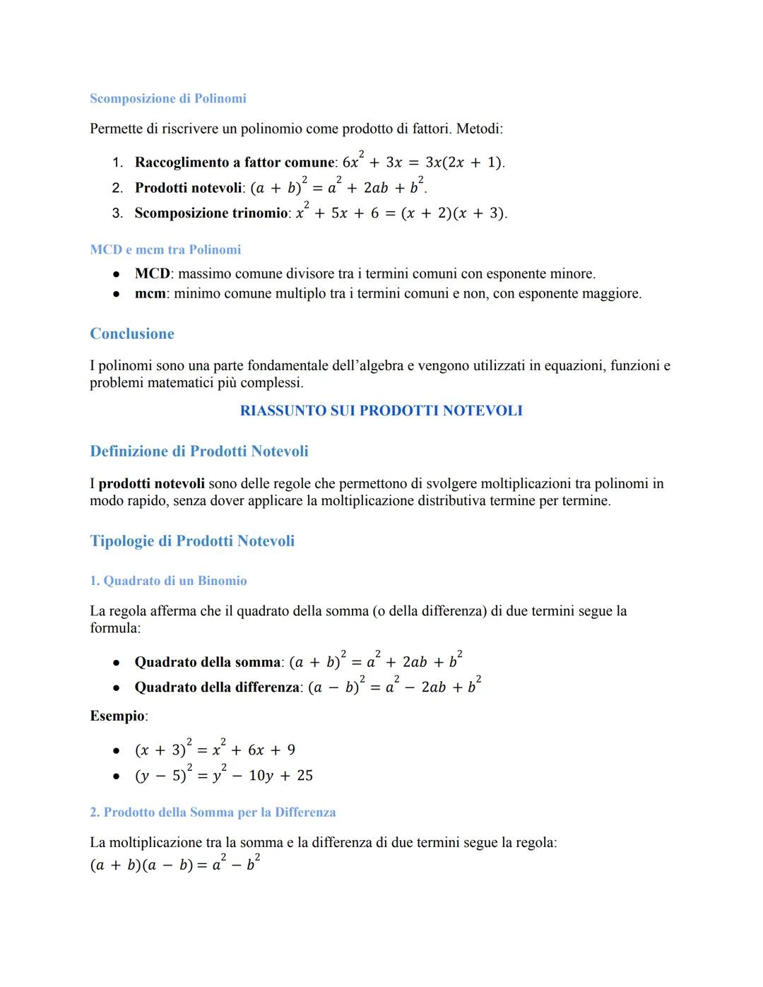 # Divisione di Monomi
Per dividere due monomi si dividono i coefficienti e si sottraggono gli esponenti delle lettere
uguali. Esempio:
• $\f