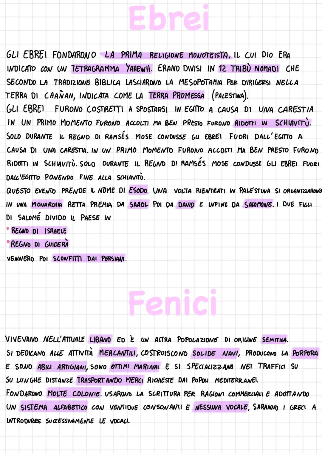 # Ebrei
GLI EBREI FONDARONO LA PRIMA BELIGIONE MONOTEISTA, IL CUI DIO ERA
INDICATO CON UN TETRAGRAMMA YAHEWH. ERANO DIVISI IN 12 TRIBU NOMA