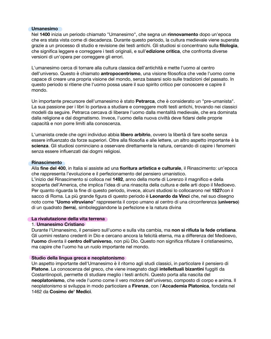 # Umanesimo
Nel 1400 inizia un periodo chiamato "Umanesimo", che segna un rinnovamento dopo un'epoca
che era stata vista come di decadenza.