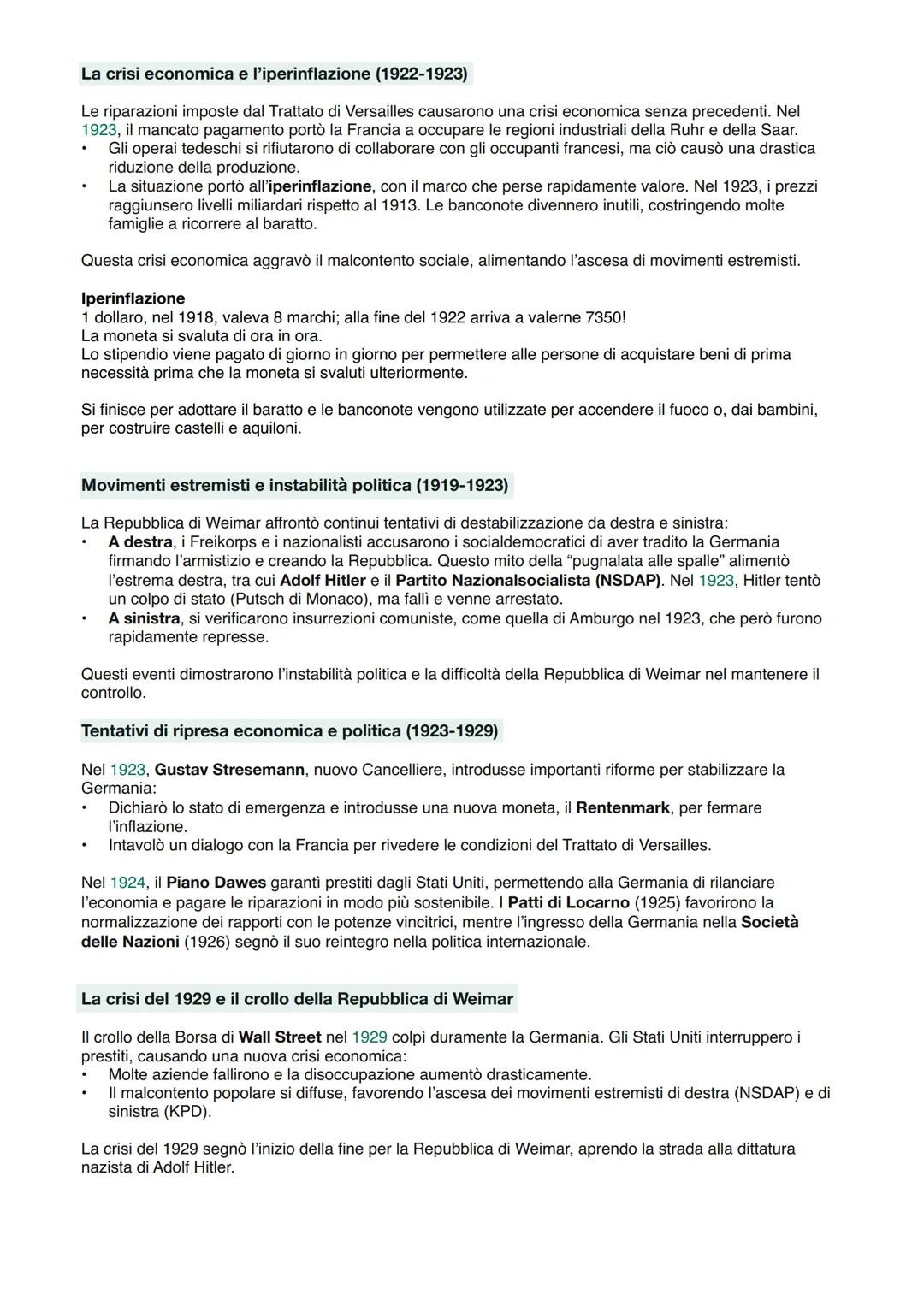 # La Repubblica di Weimar
La nascita della Repubblica di Weimar (1918-1919)
La Repubblica di Weimar nacque in Germania in un contesto di c