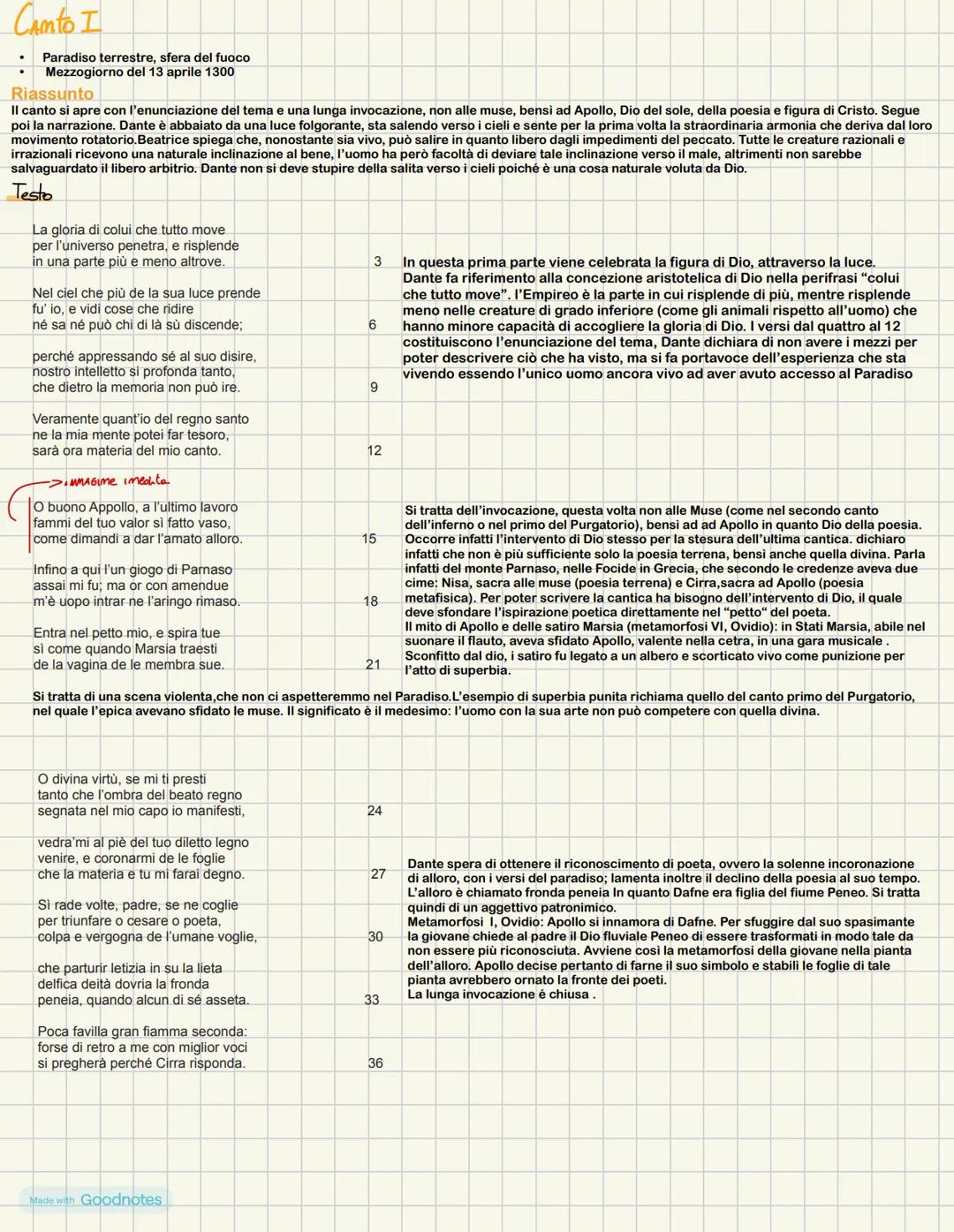 # Camto I
- Paradiso terrestre, sfera del fuoco
- Mezzogiorno del 13 aprile 1300
Riassunto
Il canto si apre con l'enunciazione del tema e