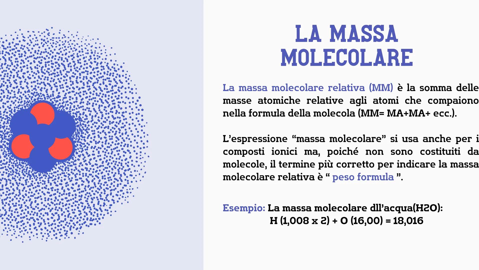 # LA QUANTITA'
# DI SOSTANZA
# IN MOLI # UN ATOMO SI PUÒ
PESARE?
Un atomo non si può pesare direttamente. Si
può determinare la sua massa s