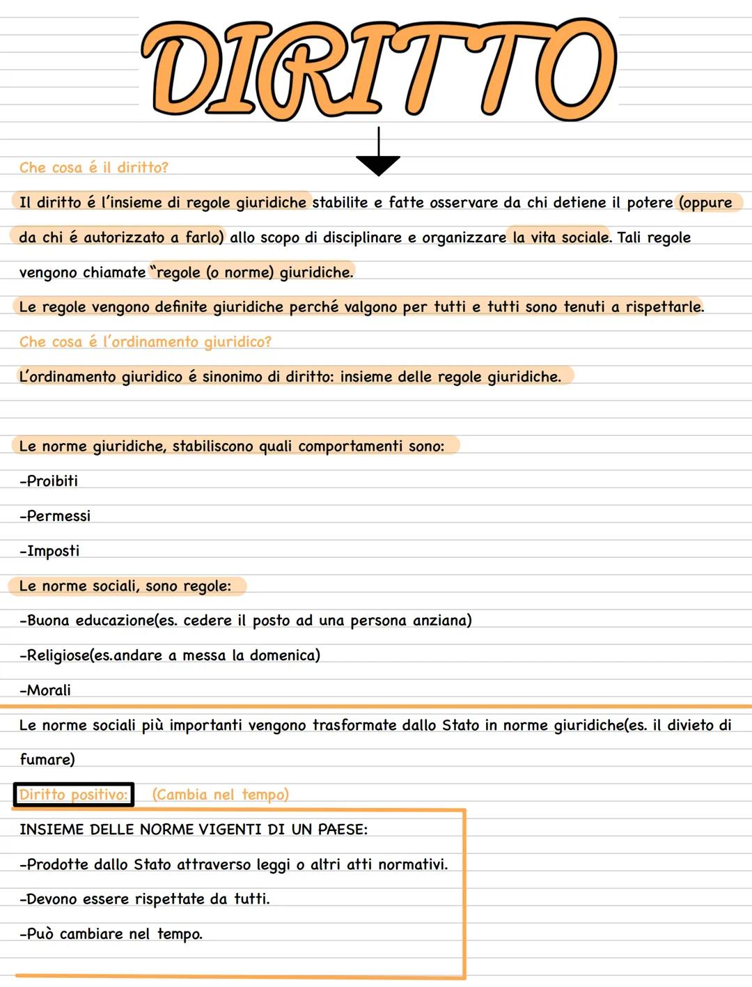 # DIRITTO
Che cosa é il diritto?
Il diritto é l'insieme di regole giuridiche stabilite e fatte osservare da chi detiene il potere (oppure
