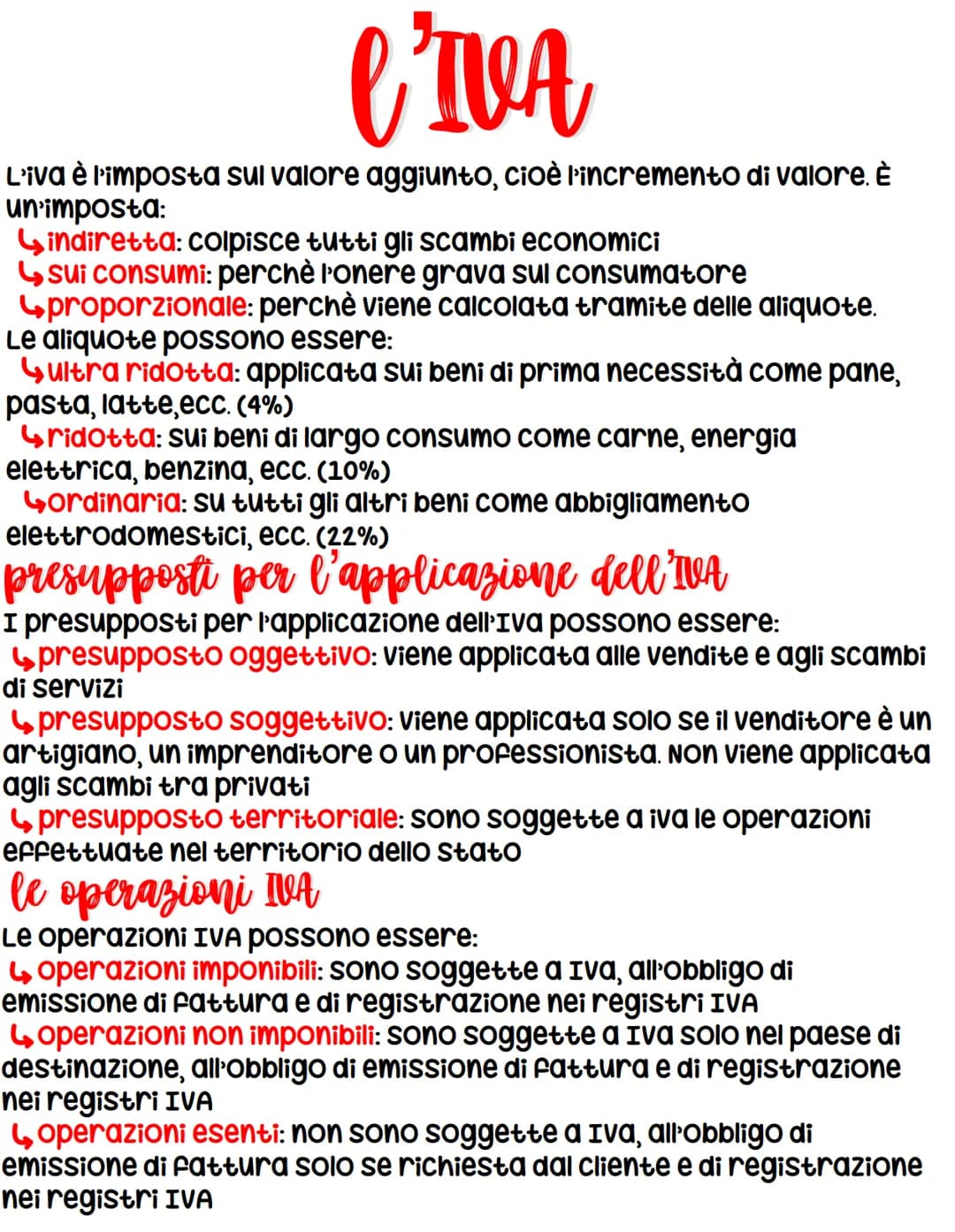 # l'TWA
L'iva è l'imposta sul valore aggiunto, cioè l'incremento di valore. È
un'imposta:
- indiretta: colpisce tutti gli scambi economici