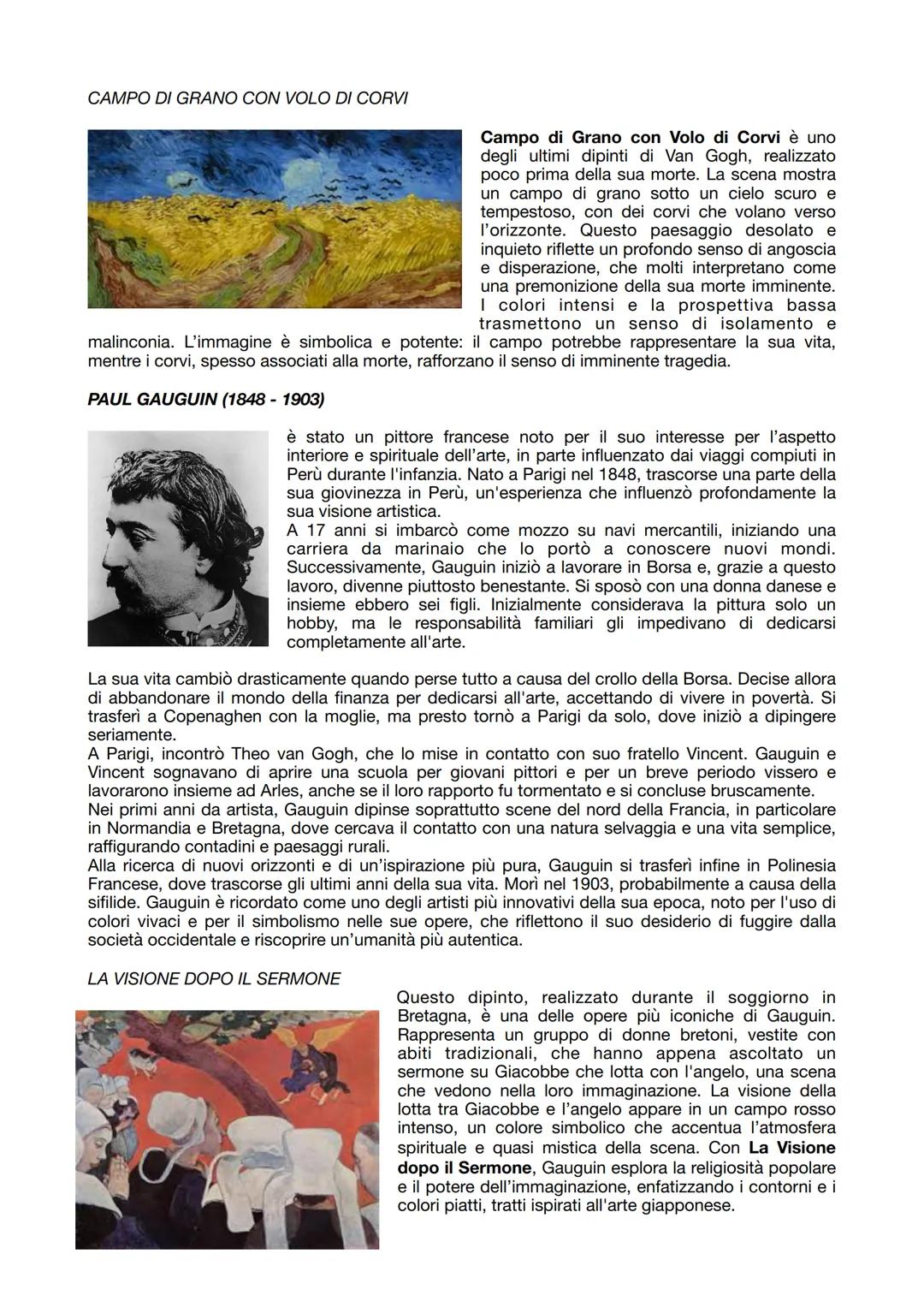 # POST-IMPRESSIONISMO
II Post-impressionismo è un movimento artistico nato in Francia alla fine del XIX secolo,
sviluppatosi come reazione