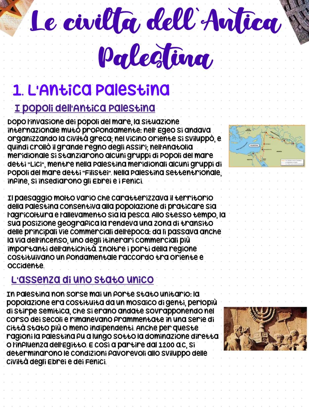 # Le civilta dell Antica
# Palestina
1. L'Antica Palestina
I popoli dell'Antica Palestina
Dopo l'invasione dei popoli del mare, la situa