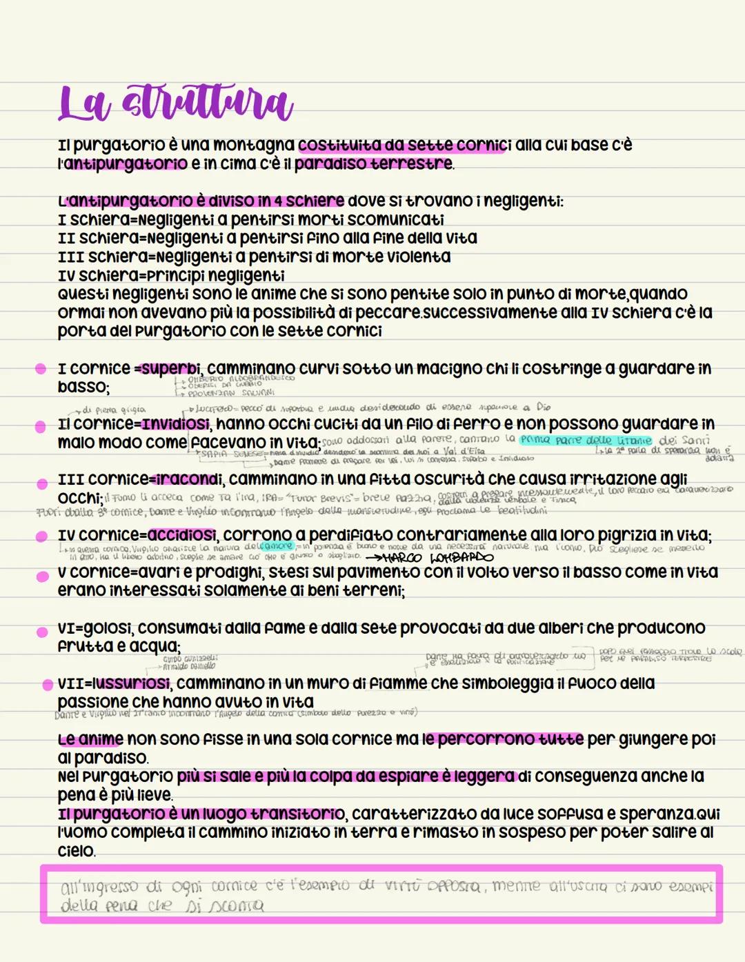# Struttura purgatorio
• Il purgatorio Dante lo descrive:
- come una montagna che sorge su un'isola al centro dell'EMISFERO
AUSTRALE posta