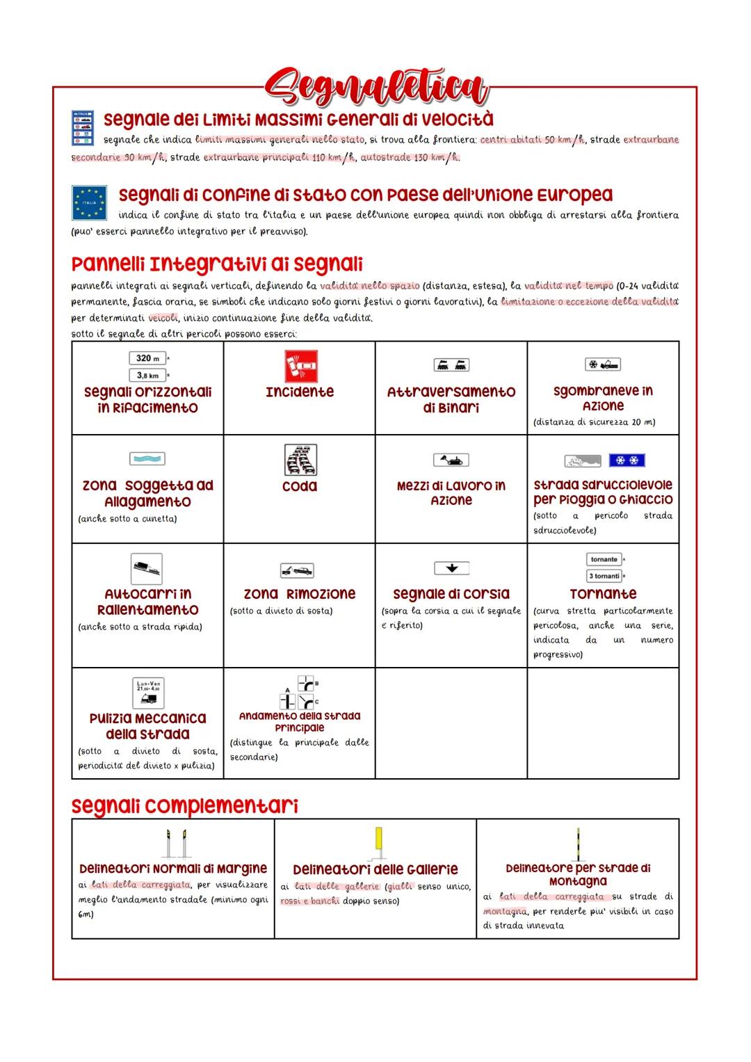 --- OCR Start ---
segnali di pericolo
Segnaletica
capitoli 2-3-4-5-6-7-8-9-10
segnaletica verticale
segnali verticali di forma triangolare,