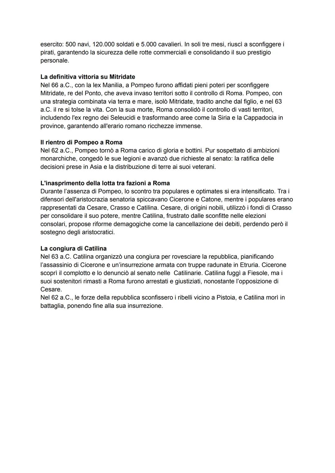 # POMPEO E CRASSO
nell'80 a.C. era scoppiata una rivolta nella penisola iberica capeggiata da Quinto Sertorio,
che combatteva per l'indipend