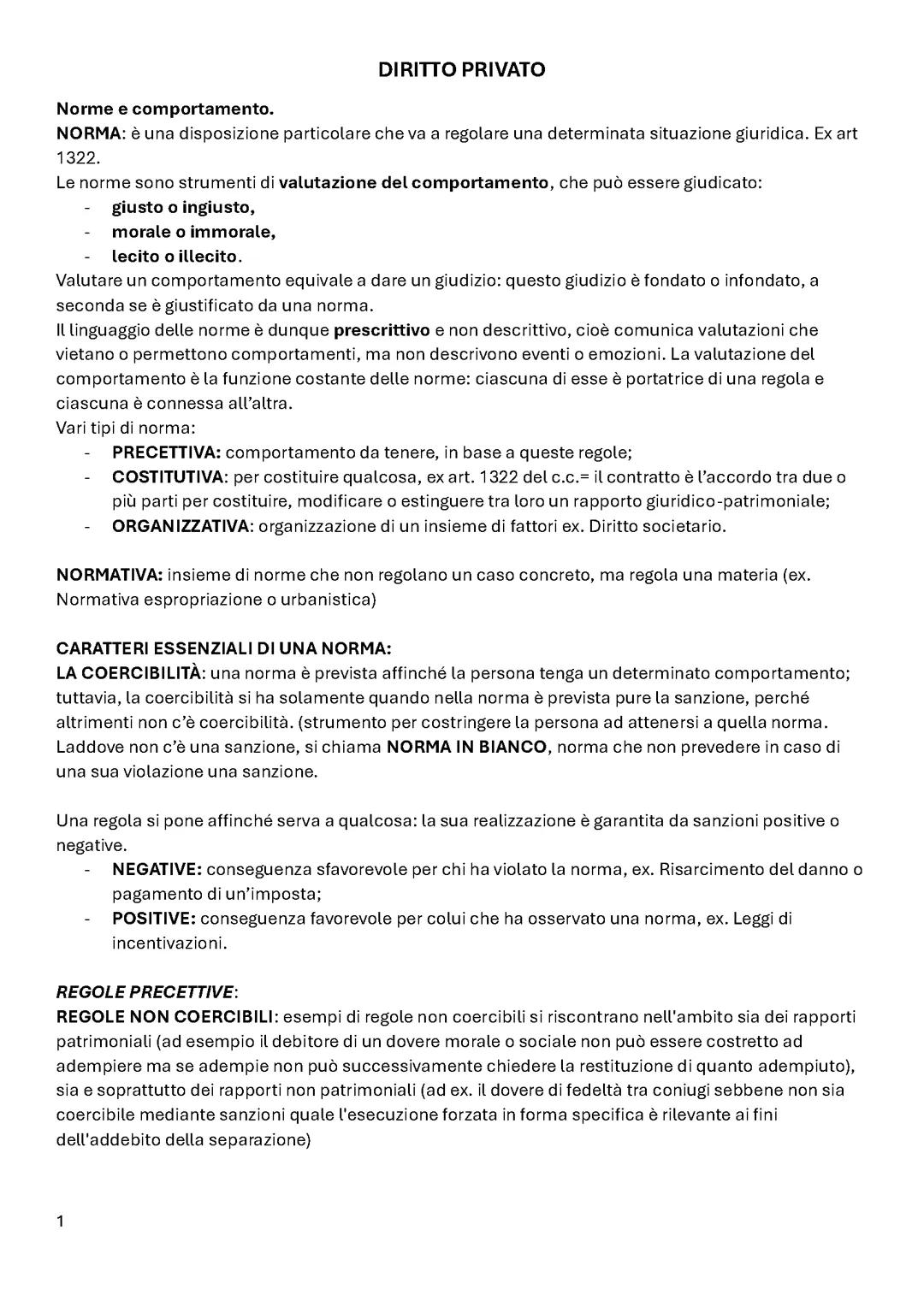 Diritto privato I e II parte