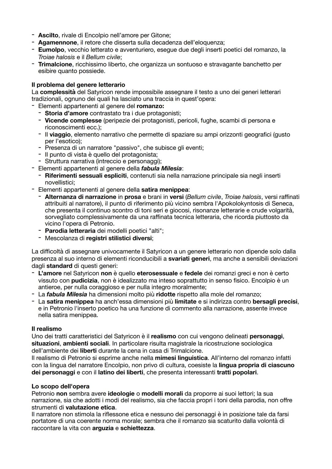 # PETRONIΟ
|| Petronius Arbiter che secondo i manoscritti sarebbe l'autore del Satyricon è un personaggio di
difficile identificazione stor
