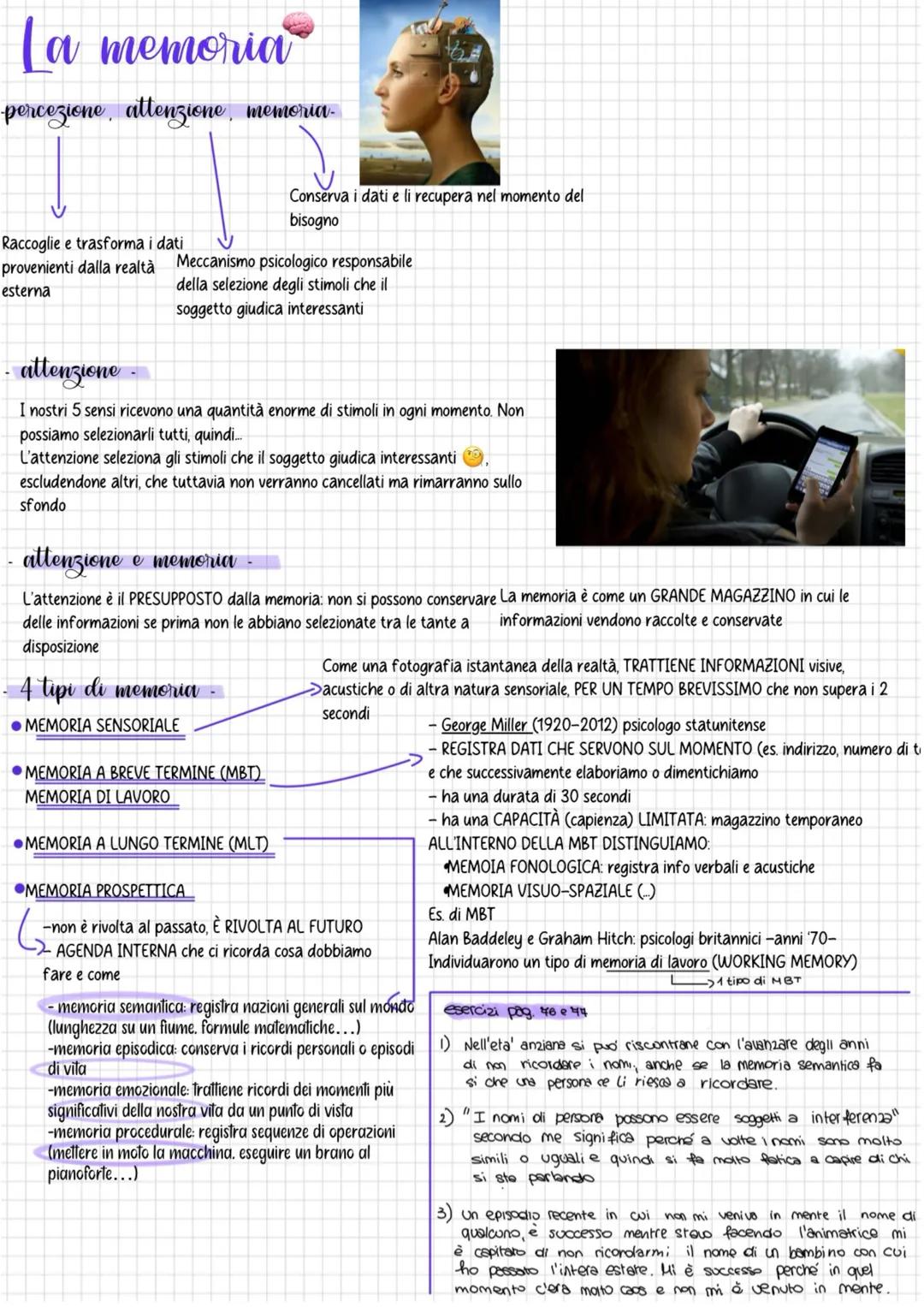 # La memoria
percezione, attenzione, memoria-
Conserva i dati e li recupera nel momento del
bisogno
Raccoglie e trasforma i dati
provenie