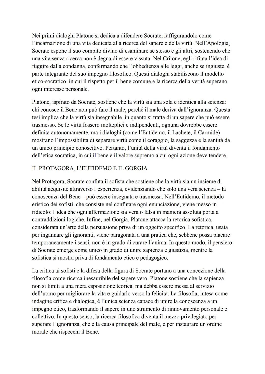 # PLATONE
IL PROGETTO FILOSOFICO E I DIALOGHI GIOVANILI
UNA RISPOSTA ALLA CRISI DELLA SOCIETA'
Il platonismo va compreso in relazione alla