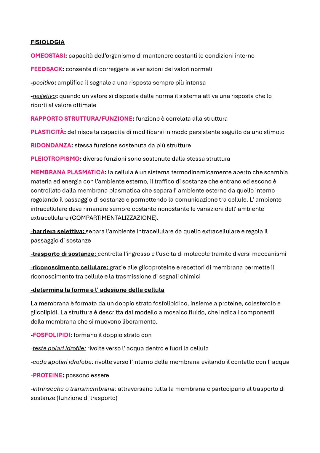 sbobina di fisiologia per infermieristica