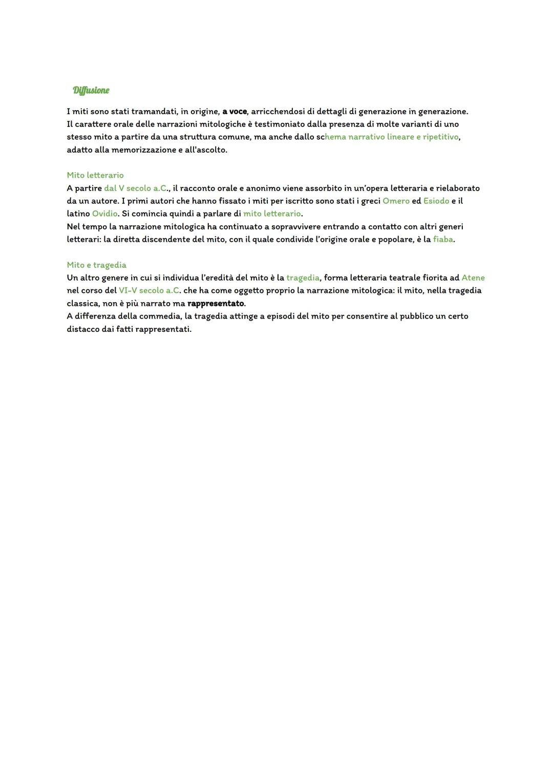 # Il Mito
Definizione
Il termine mito deriva dal greco mýthos ("parola, racconto, discorso"): si tratta infatti di una narrazione
con valo