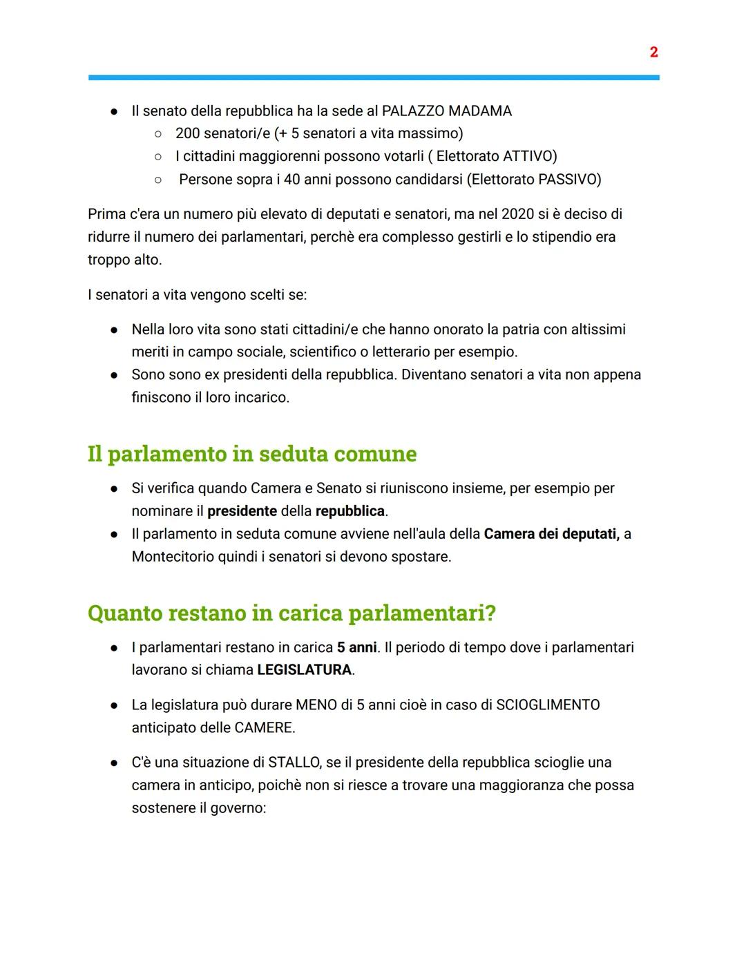 # IL PARLAMENTO
La struttura del parlamento
* II parlamento è l'organo con potere LEGISLATIVO, cioè con il potere di emanare
le leggi e