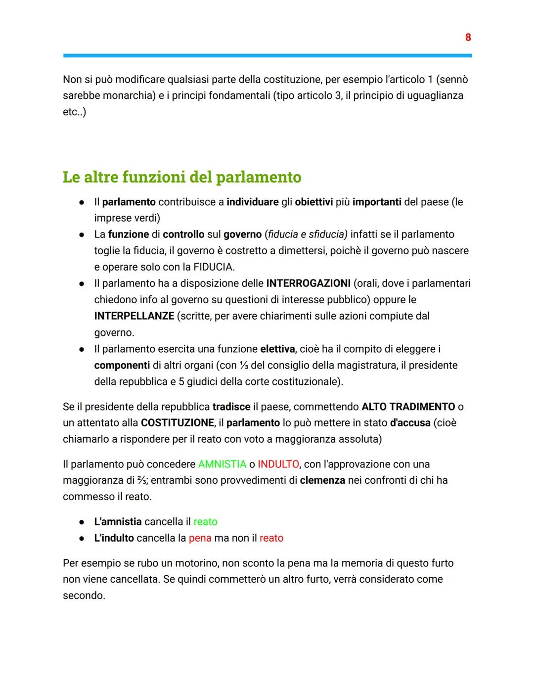 # IL PARLAMENTO
La struttura del parlamento
* II parlamento è l'organo con potere LEGISLATIVO, cioè con il potere di emanare
le leggi e