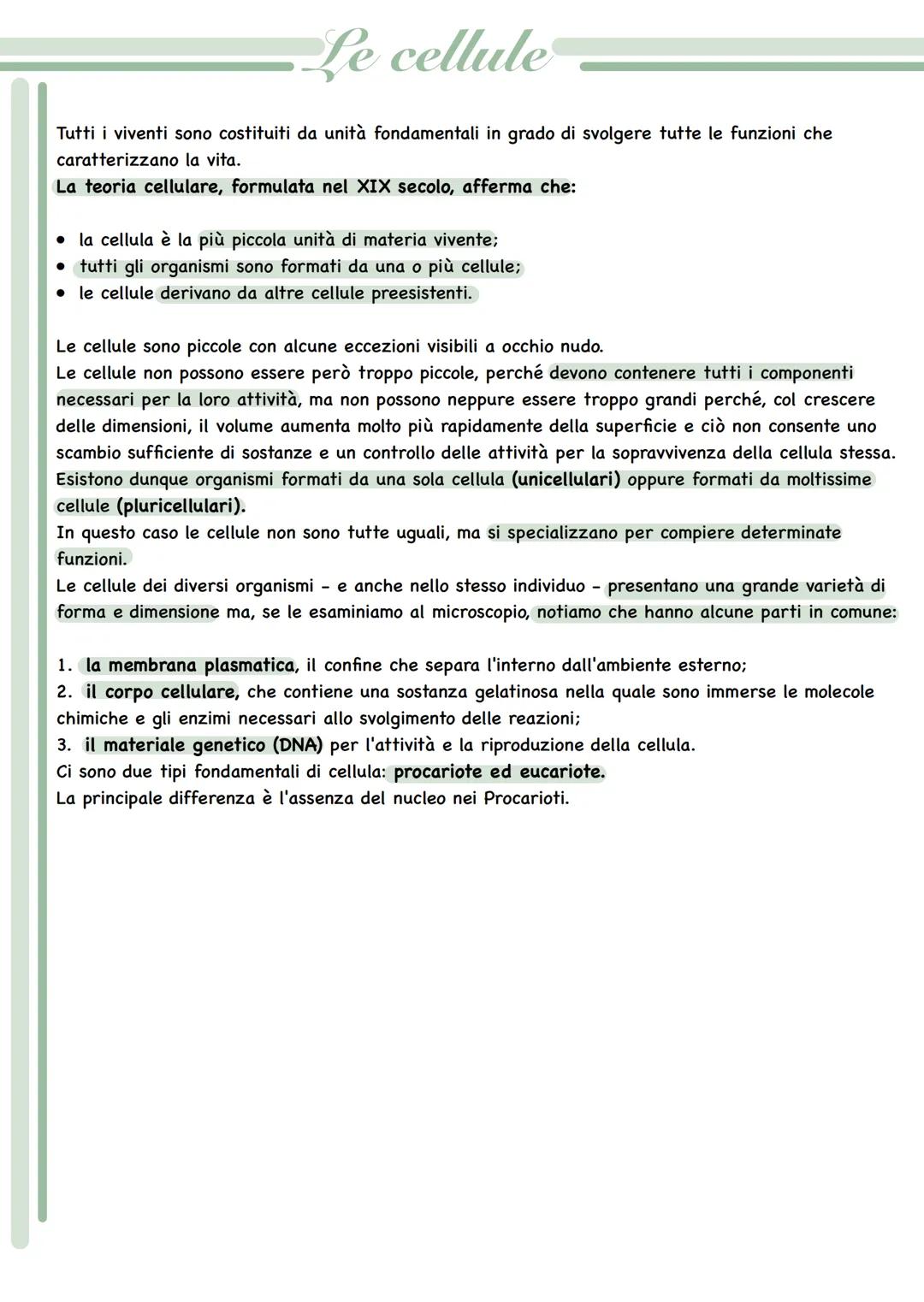 --- OCR Start ---
Le cellule
Tutti i viventi sono costituiti da unità fondamentali in grado di svolgere tutte le funzioni che
caratterizzano