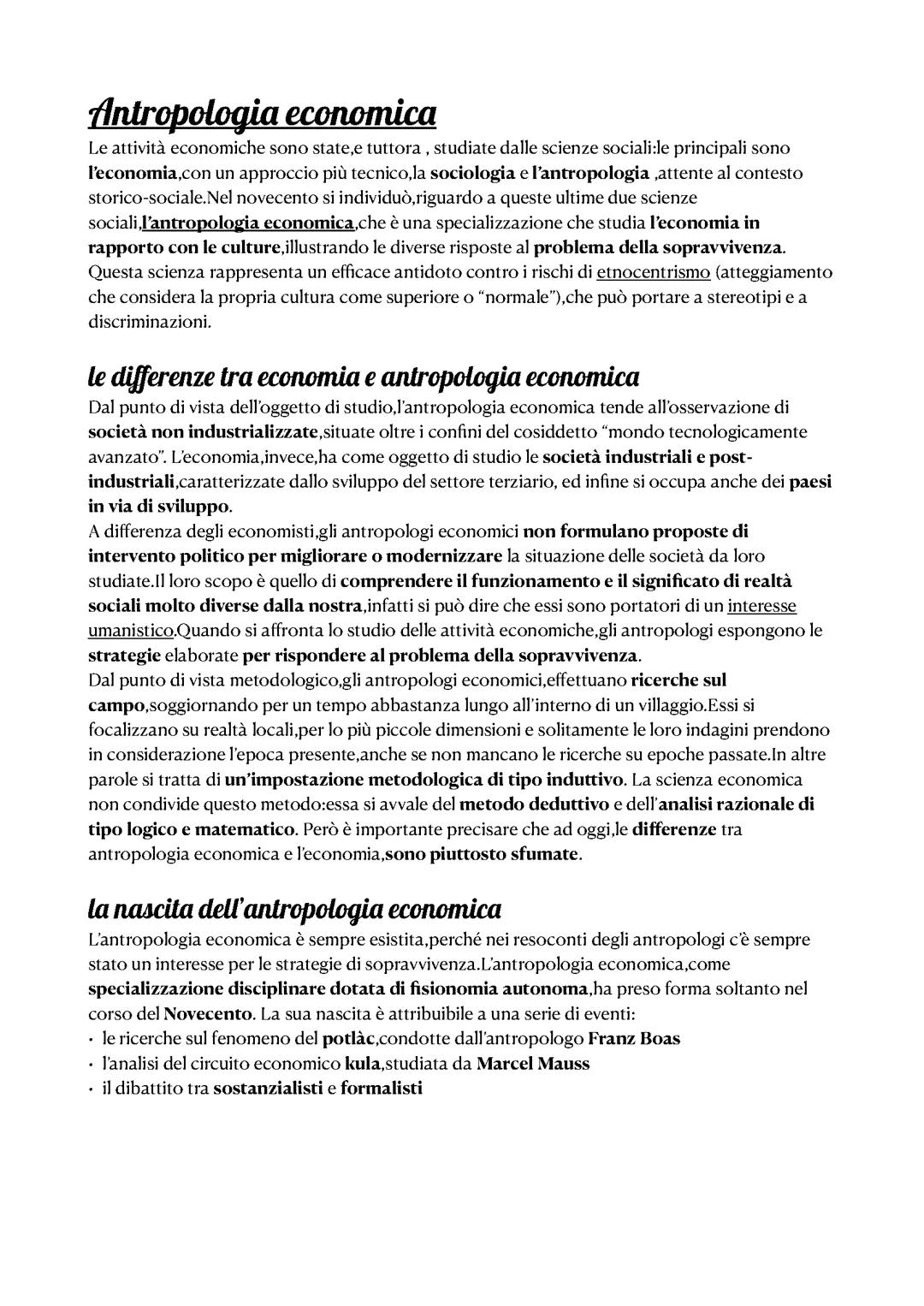 Antropologia Economica ed Antropologia Politica