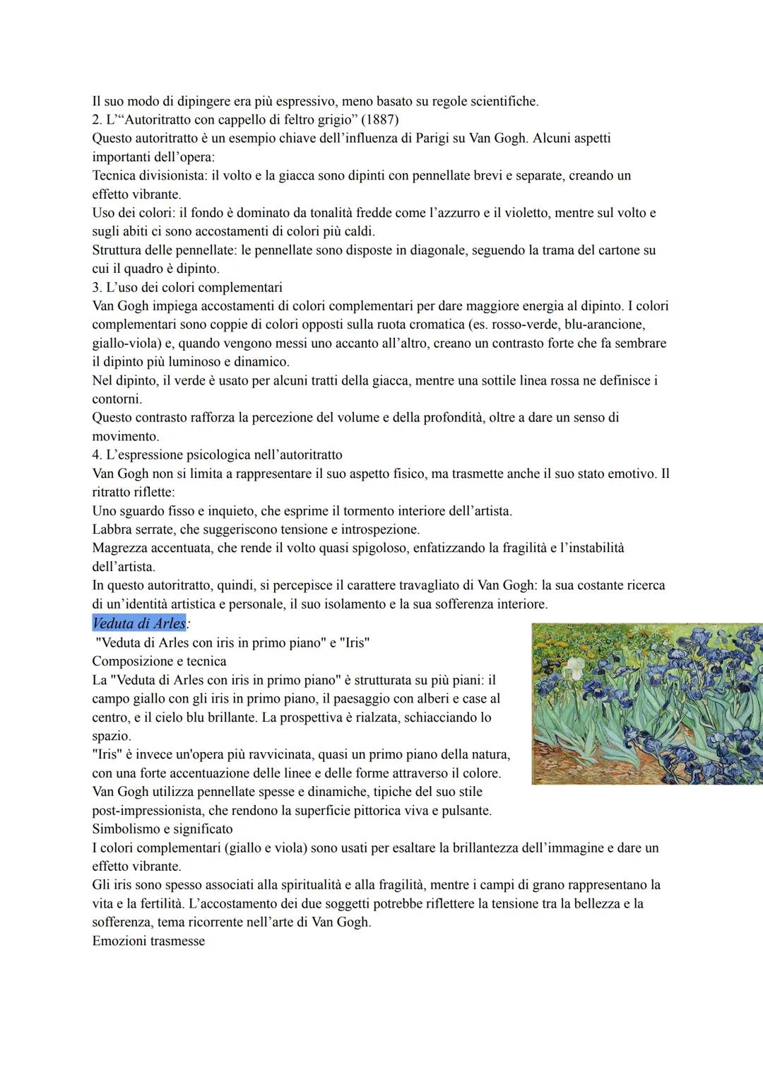 # post impressionismo:
Il post impressionismo é importante perché è un punto di snodo tra l'impressionismo e le avanguardie.
* si svilupp