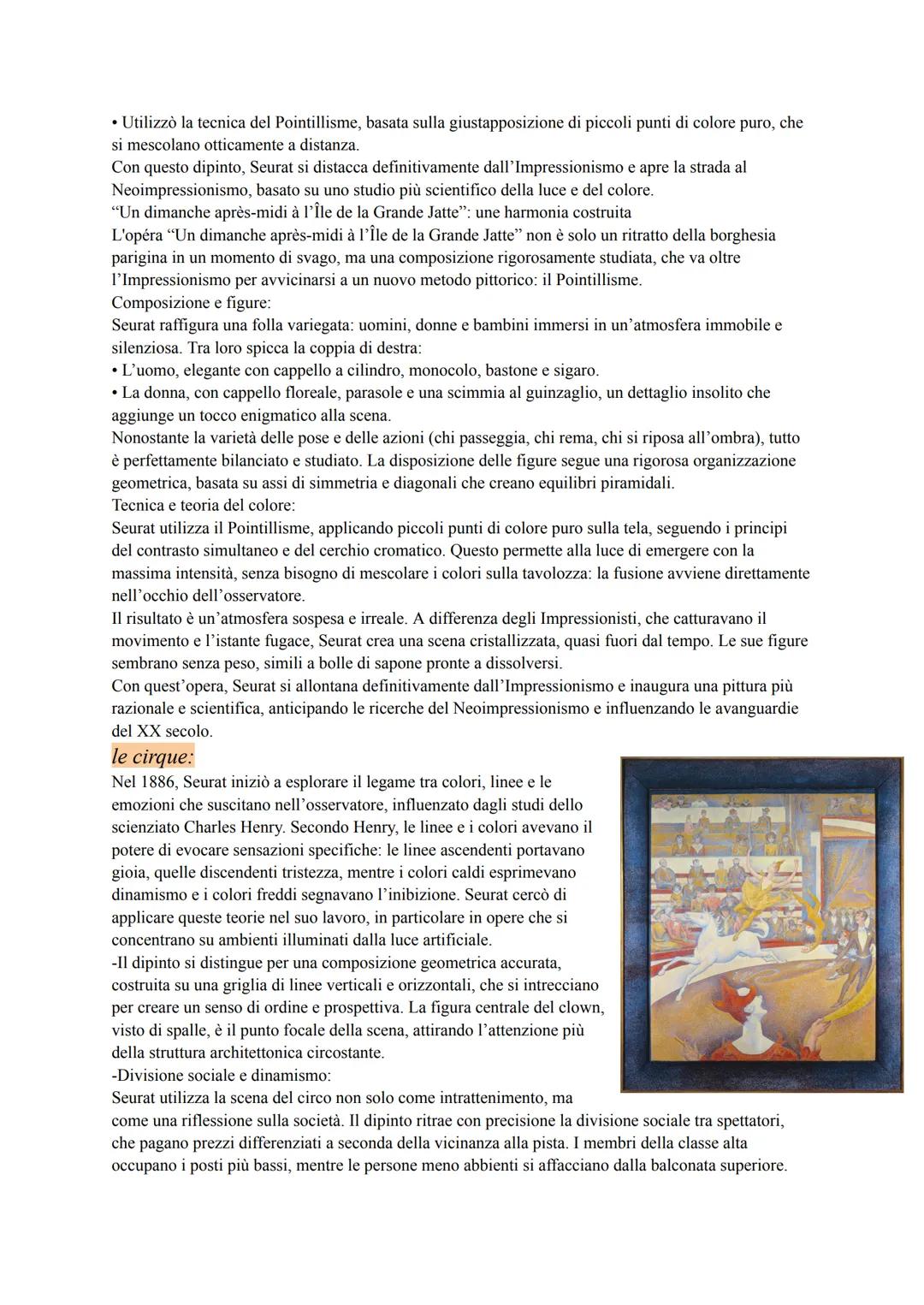 # post impressionismo:
Il post impressionismo é importante perché è un punto di snodo tra l'impressionismo e le avanguardie.
* si svilupp