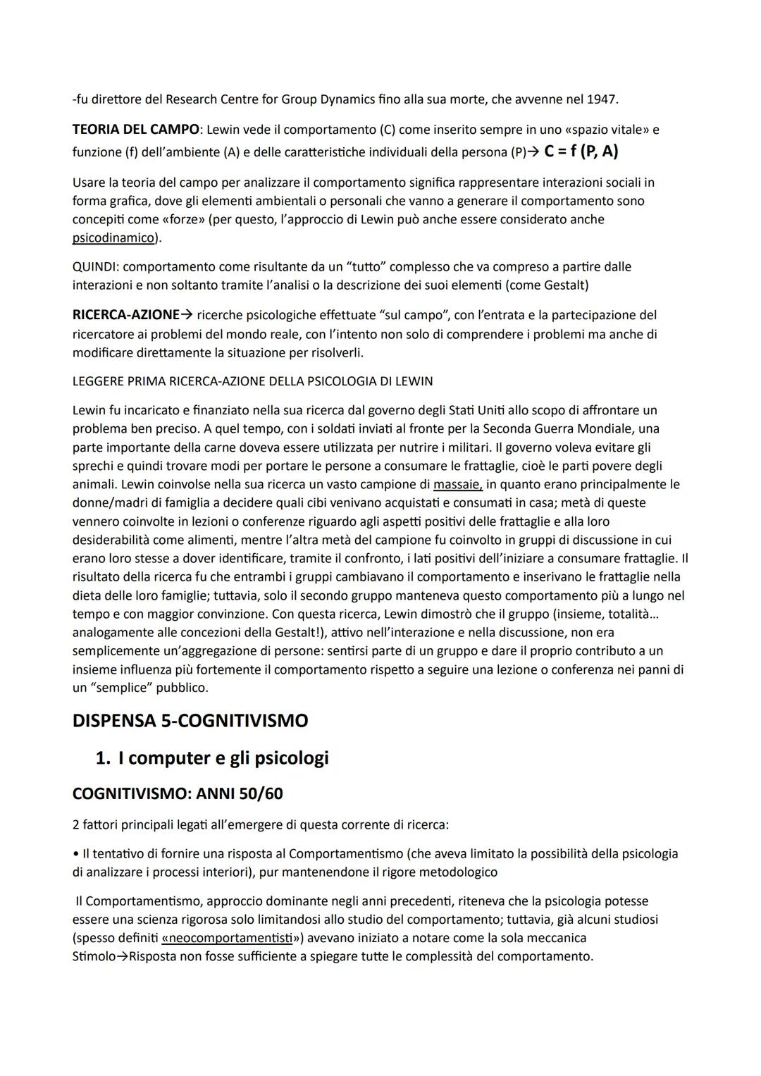 DISPENSA 1- INTRO/STRUTTURALISMO/FUNZIONALISMO
1. La psicologia come scienza
PSICOLOGIA= disciplina scientifica che studia il comportament