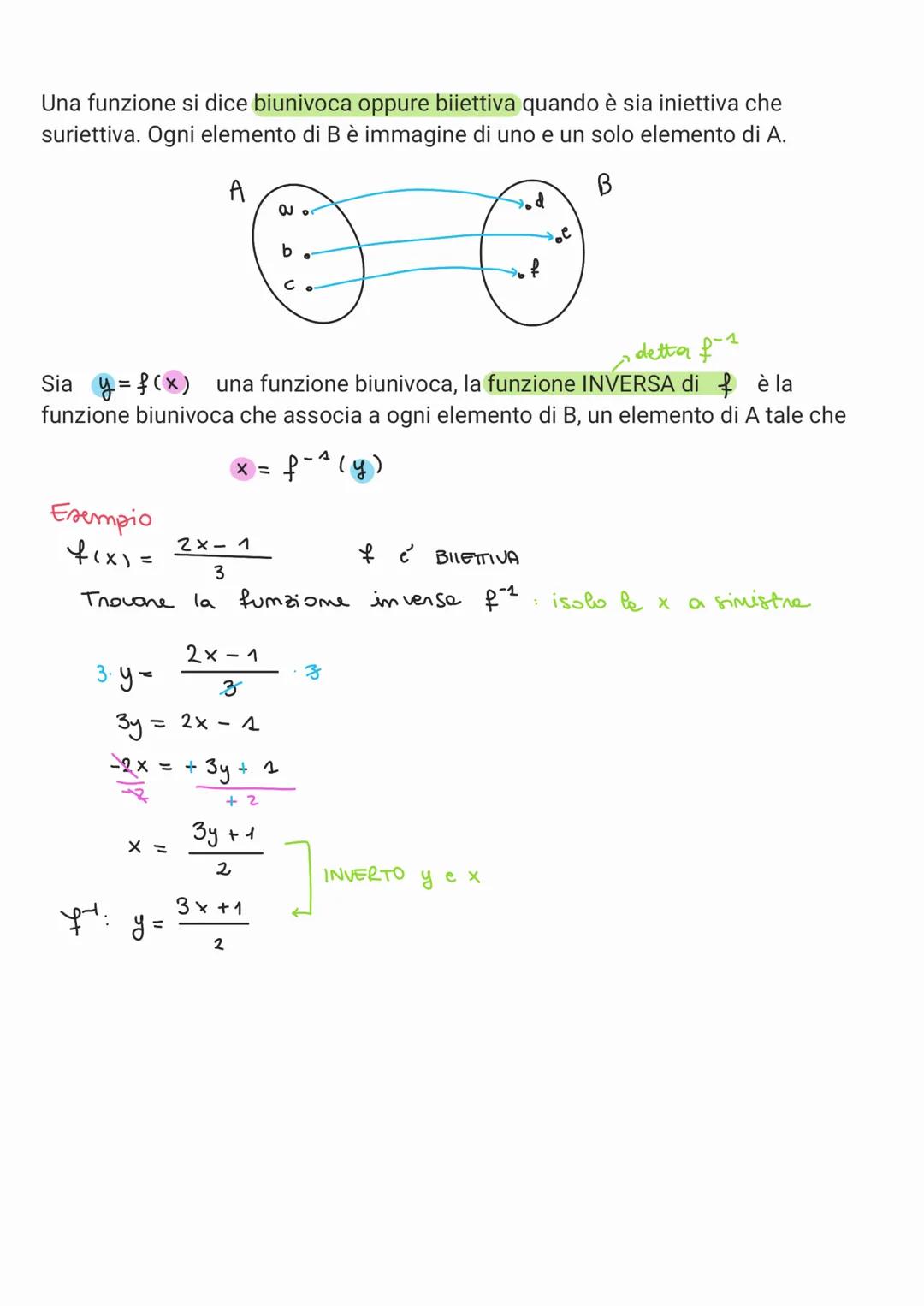 FUNZIONI
A
a
b
C
F
B
d
•f
Una relazime F si dice FUNZIONE
se associa ad gemi elemento
di A
e une solo elemento
di B.
UMO
OSS: de go