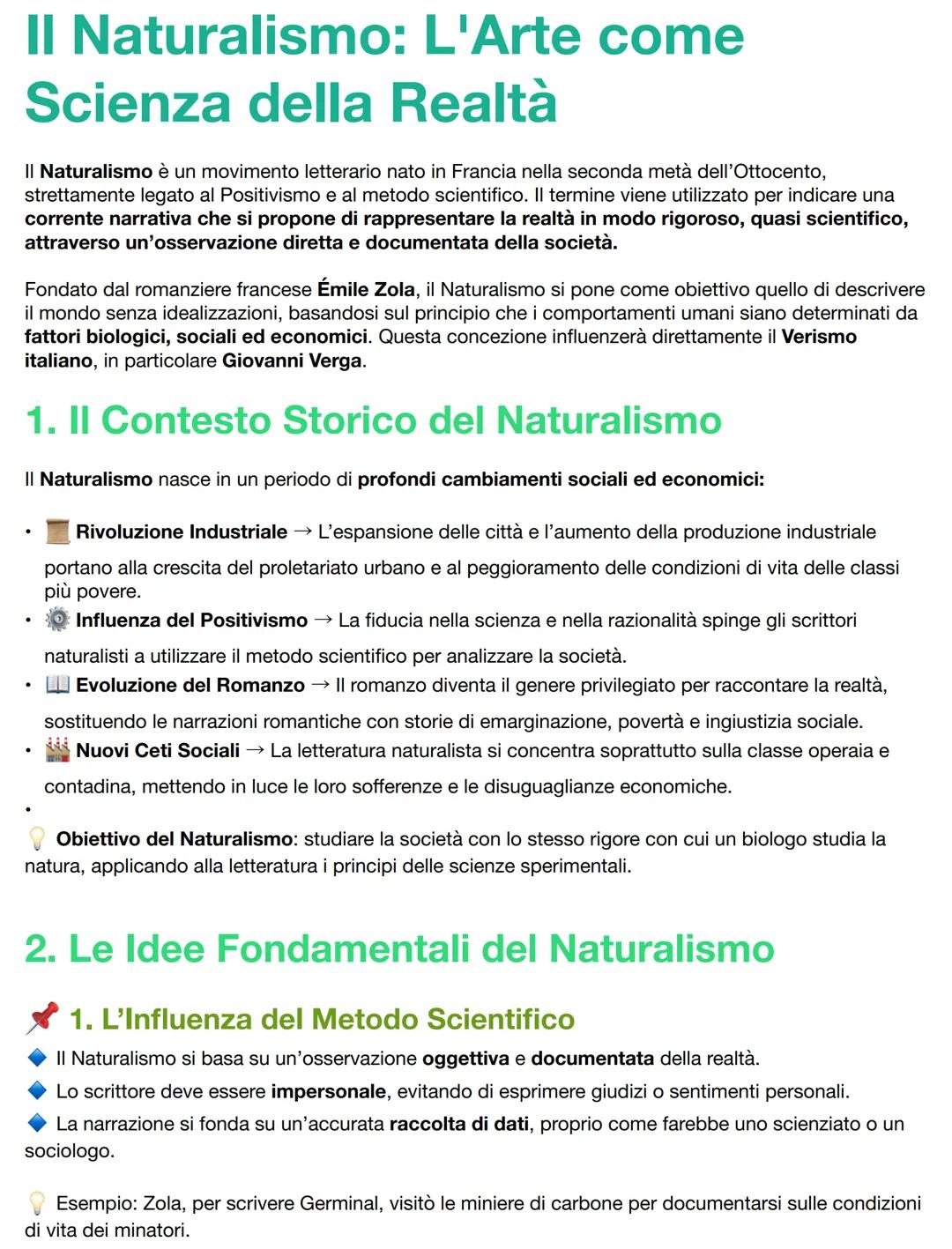 ## II Naturalismo: L'Arte come
Scienza della Realtà
Il Naturalismo è un movimento letterario nato in Francia nella seconda metà dell'Ottoce