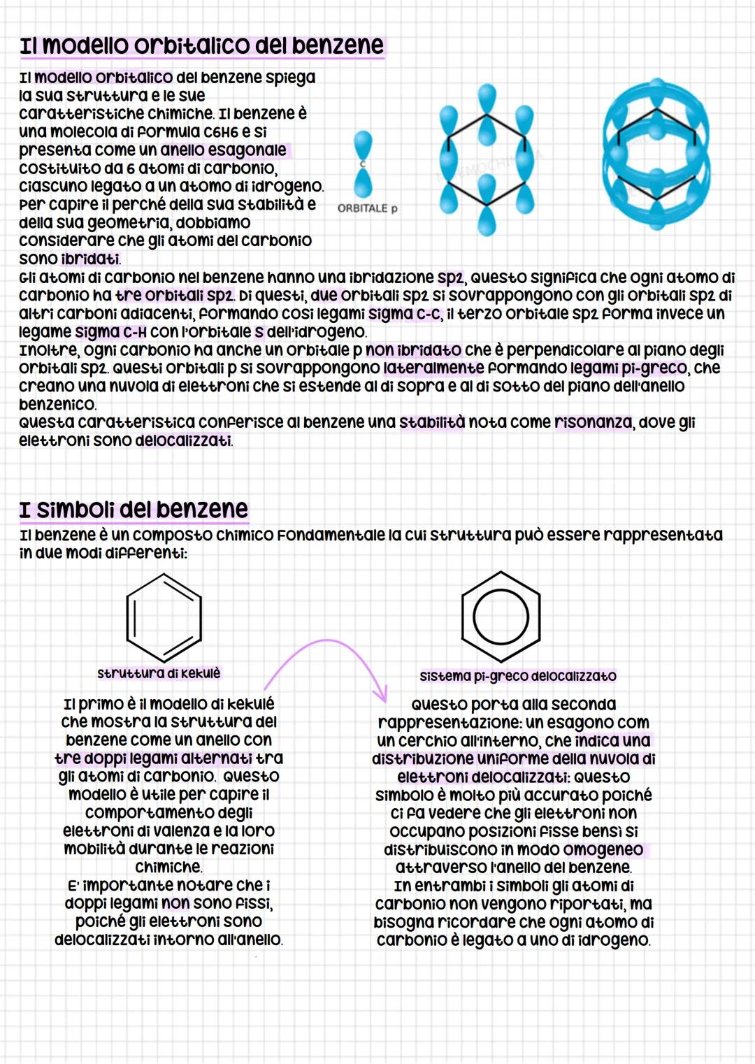 # I composti aromatici
## Il benzene
Il benzene è la principale molecola che costituisce gli
aromatici; vengono definiti aromatici per le