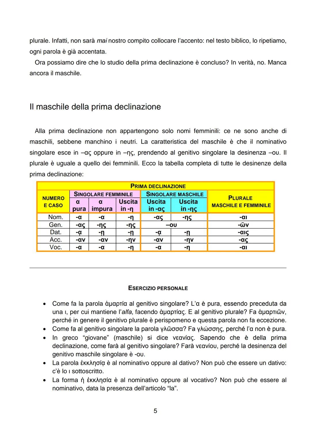 # BIBLISTICA
DE TENEBRISIN ADMIRABILE LUMEN
FACOLTÀ BIBLICA CORSO: GRECO BIBLICO 1
LEZIONE 12
# La prima declinazione greca
La prima delle