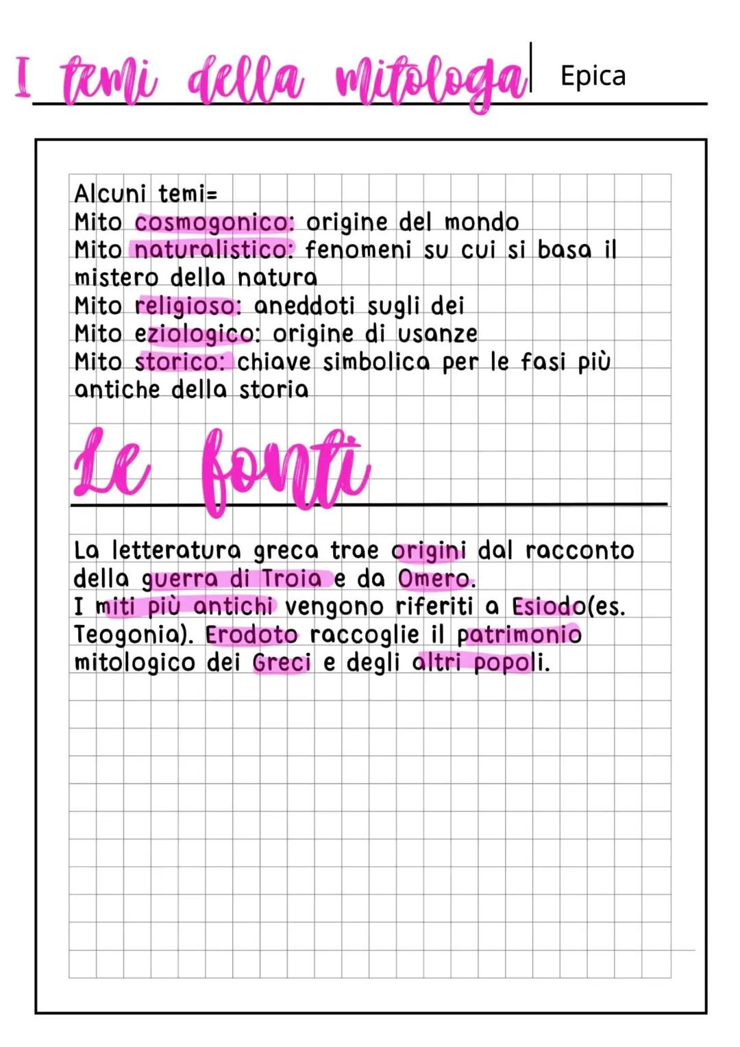 # Il mito Greco Epica
Il significato dei miti=
tramandati oralmente: per generazioni vennero tramandati
oralmente, tali racconti davano sig