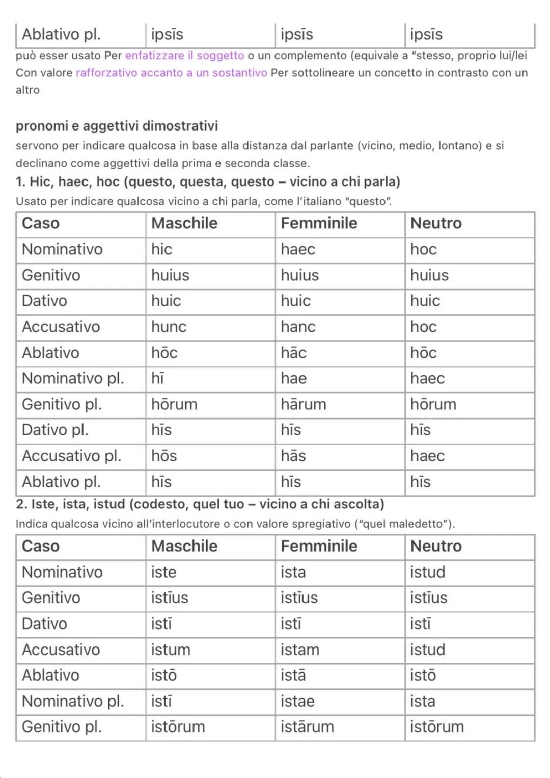 --- OCR Start ---
pronomi personali
PRIMA PERSONA (io, noi)
Caso
Singolare
Plurale
Nominativo
ego (io)
nōs (noi)
Genitivo
mei (di me)
nostri