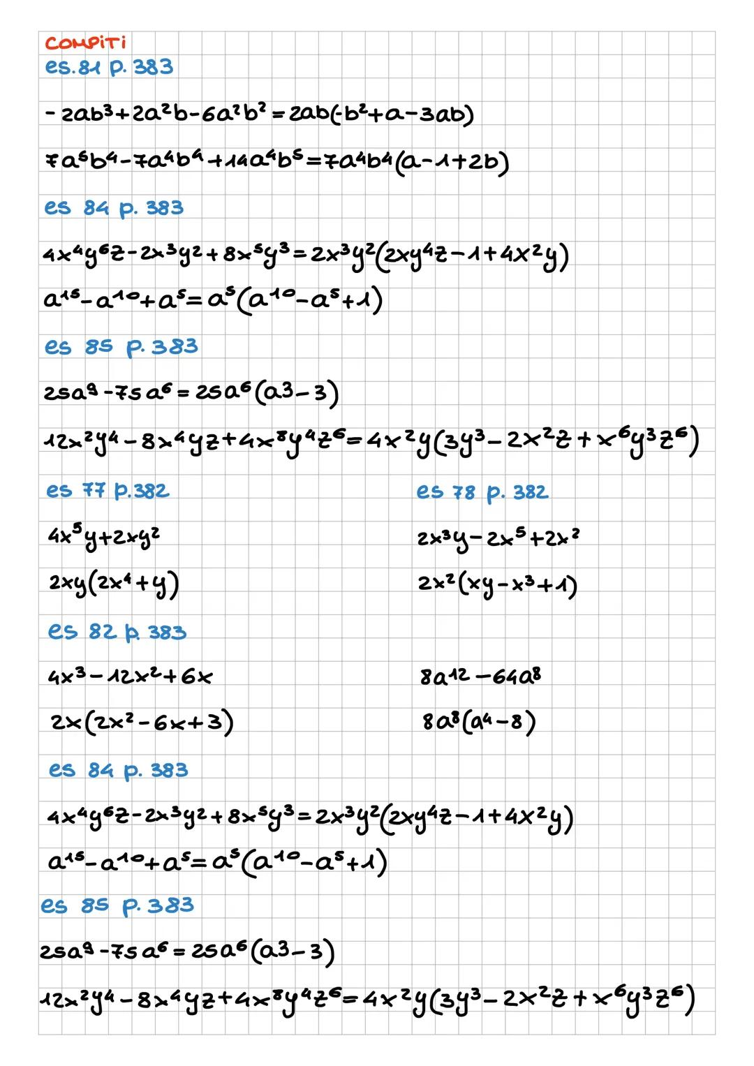 --- OCR Start ---
LE SCOMPOSIZIONI
SCOMPORRE UN POLINOMIO SIGNIFICA SCRIVERLO COME
PRODOTTO DI MONOMI E POCINOMI IRRIDUCiBici.
es.x-1 é un p