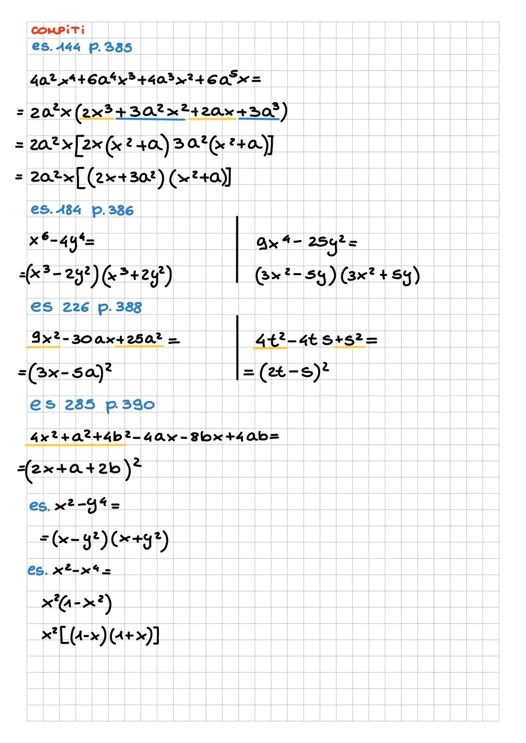 --- OCR Start ---
LE SCOMPOSIZIONI
SCOMPORRE UN POLINOMIO SIGNIFICA SCRIVERLO COME
PRODOTTO DI MONOMI E POCINOMI IRRIDUCiBici.
es.x-1 é un p
