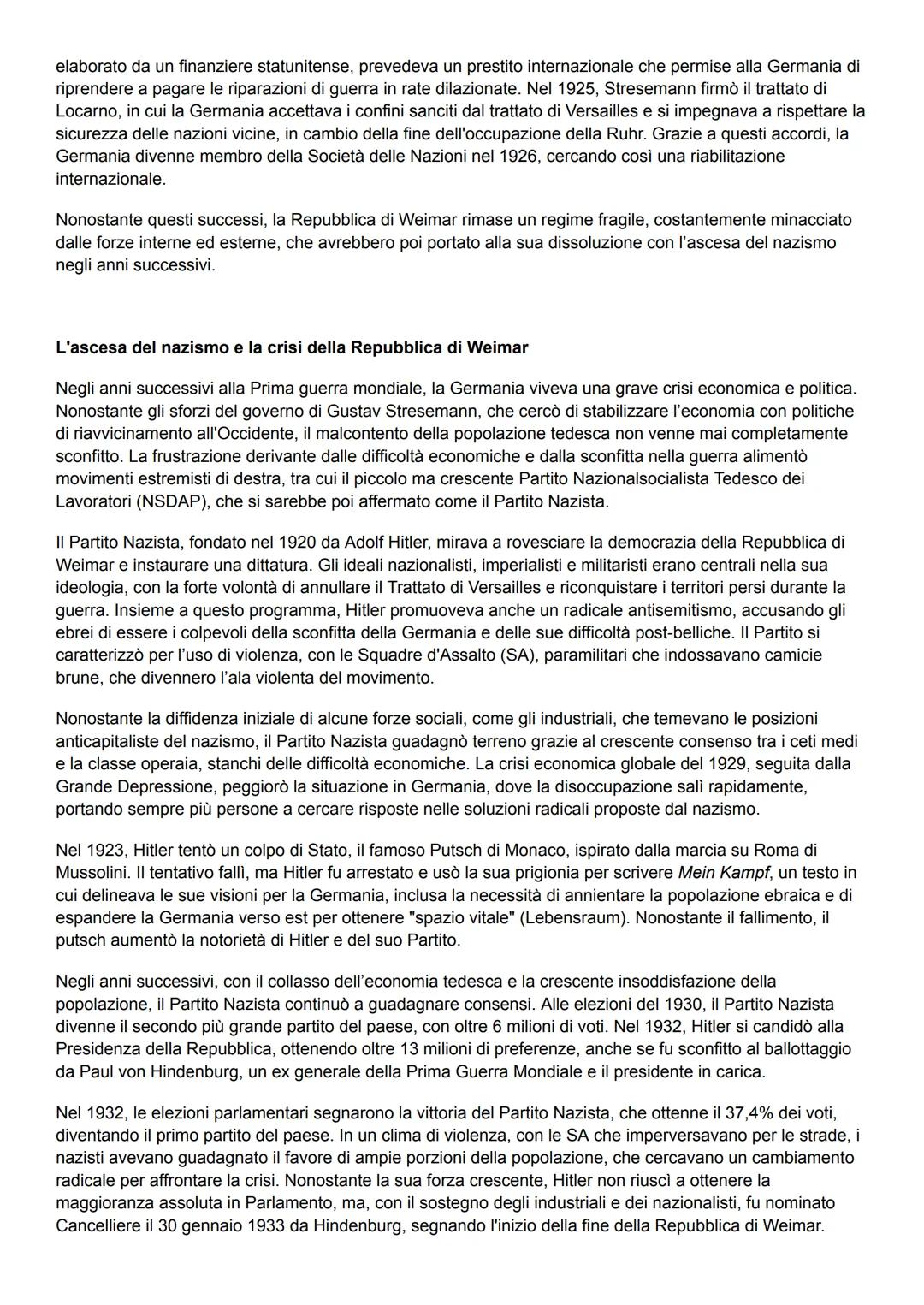 # II travagliato dopoguerra tedesco e la nascita della Repubblica di Weimar
Dopo la sconfitta della Germania nella Prima guerra mondiale, i