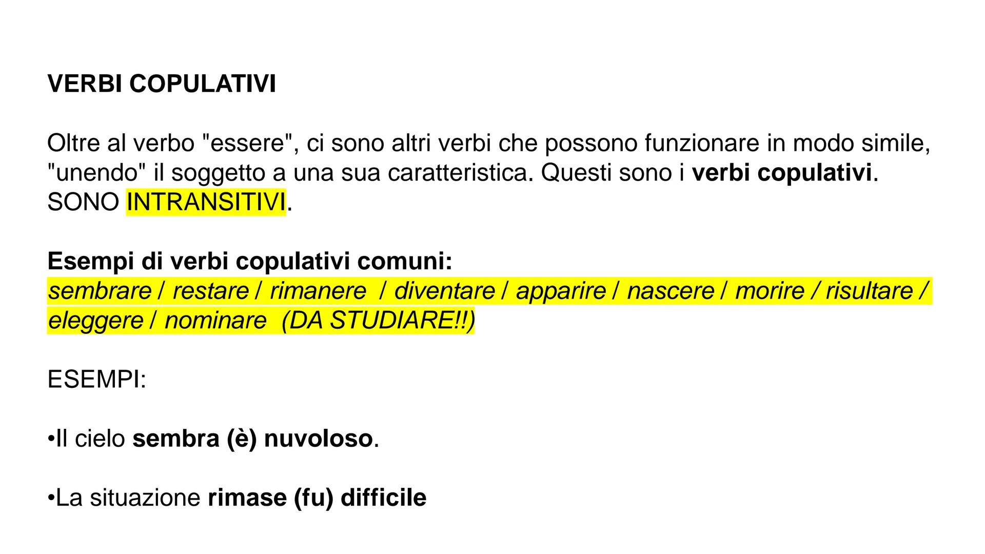 # I COMPLEMENTI
PREDICATIVI
Soggetto
Oggetto # RIPARTIAMO DAL PREDICATO NOMINALE
ร formato dal verbo essere (o altri verbi copulativi) + u