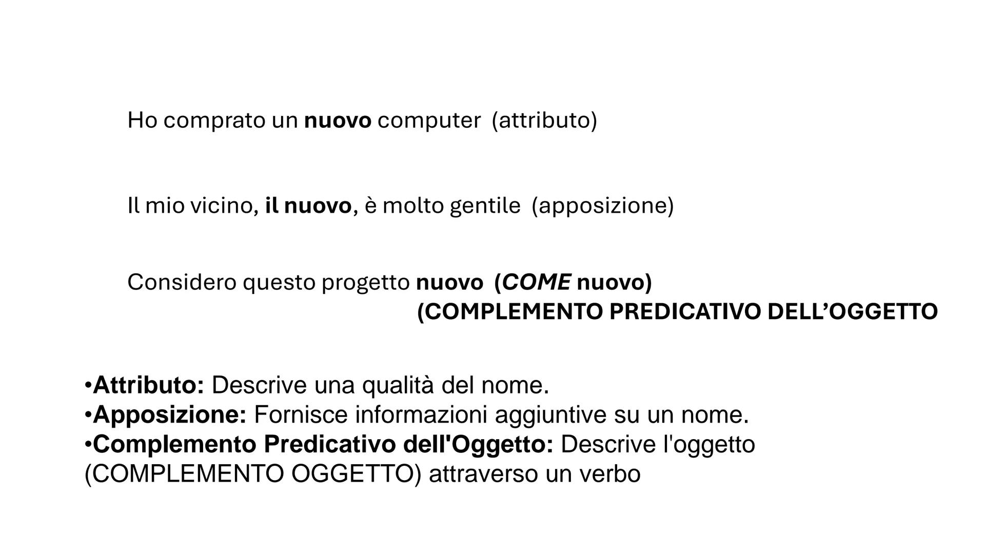 # I COMPLEMENTI
PREDICATIVI
Soggetto
Oggetto # RIPARTIAMO DAL PREDICATO NOMINALE
ร formato dal verbo essere (o altri verbi copulativi) + u