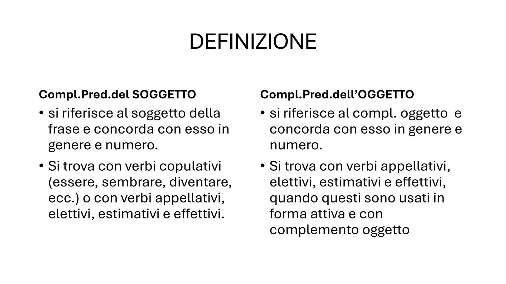 # I COMPLEMENTI
PREDICATIVI
Soggetto
Oggetto # RIPARTIAMO DAL PREDICATO NOMINALE
ร formato dal verbo essere (o altri verbi copulativi) + u