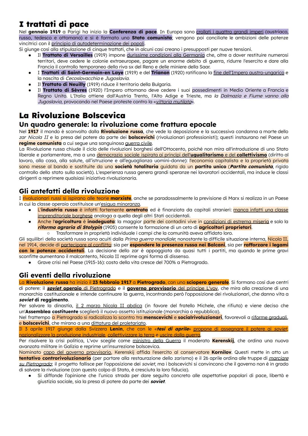 # I trattati di pace
Nel gennaio 1919 a Parigi ha inizio la Conferenza di pace. In Europa sono crollati i quattro grandi imperi (austriaco,
