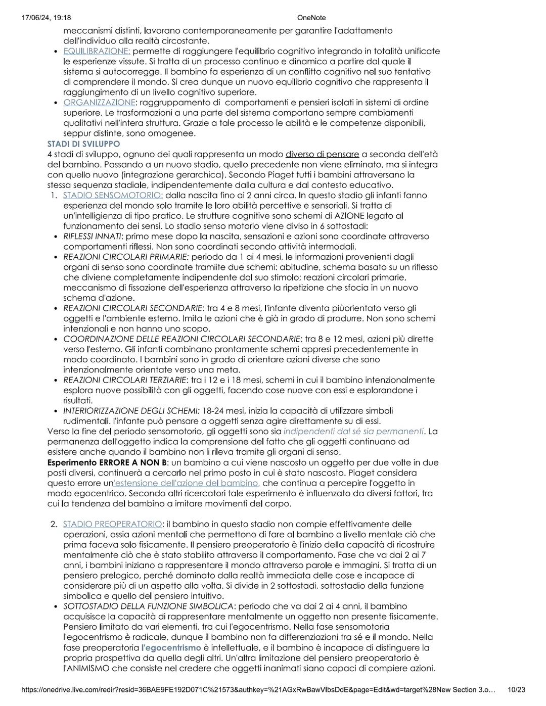 17/06/24, 19:18
PSICOLOGIA DELLO SVILUPPO
martedi 11 giugno 2024 15:53
OneNote
CAPITOLO 1
SVILUPPO: costituito da dinamiche di quel proce