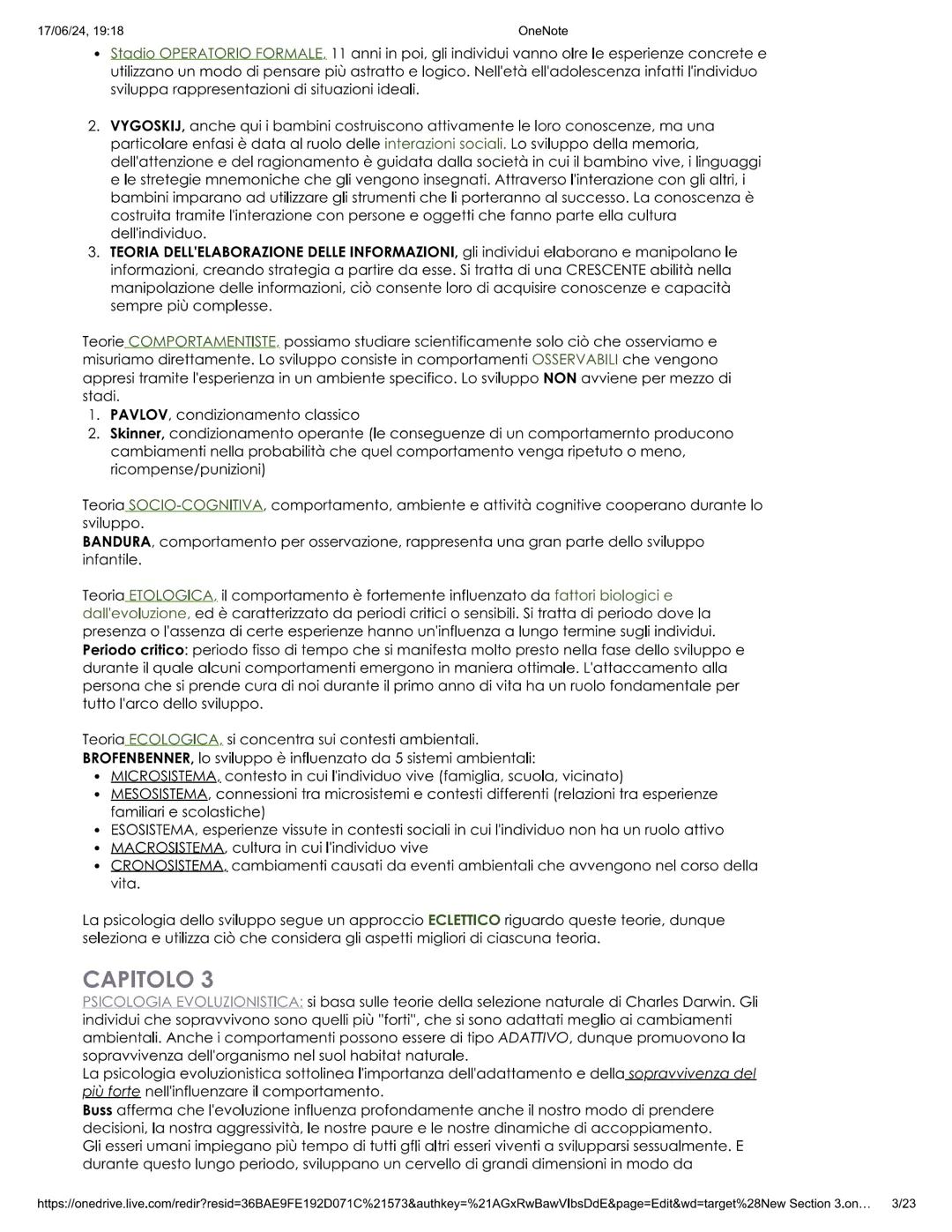 17/06/24, 19:18
PSICOLOGIA DELLO SVILUPPO
martedi 11 giugno 2024 15:53
OneNote
CAPITOLO 1
SVILUPPO: costituito da dinamiche di quel proce