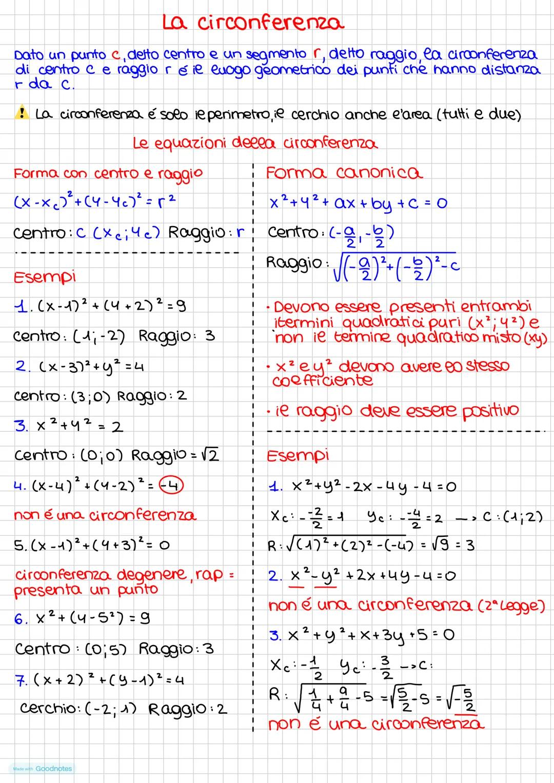 # La circonferenza
Dato un punto e, detto centro e un segmento r, detto raggio, la circonferenza
di centro c e raggio réie euogo geometrico