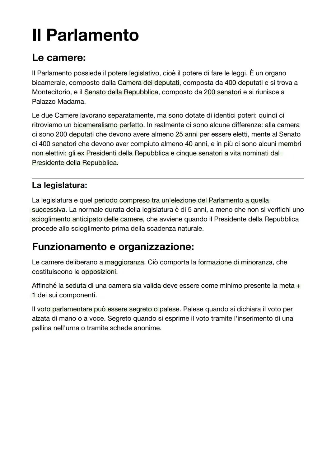 # Forme di governo ed Elezioni
Forma di governo:
È l'insieme degli organi costituzionali che sono: il Parlamento, il Governo, il President