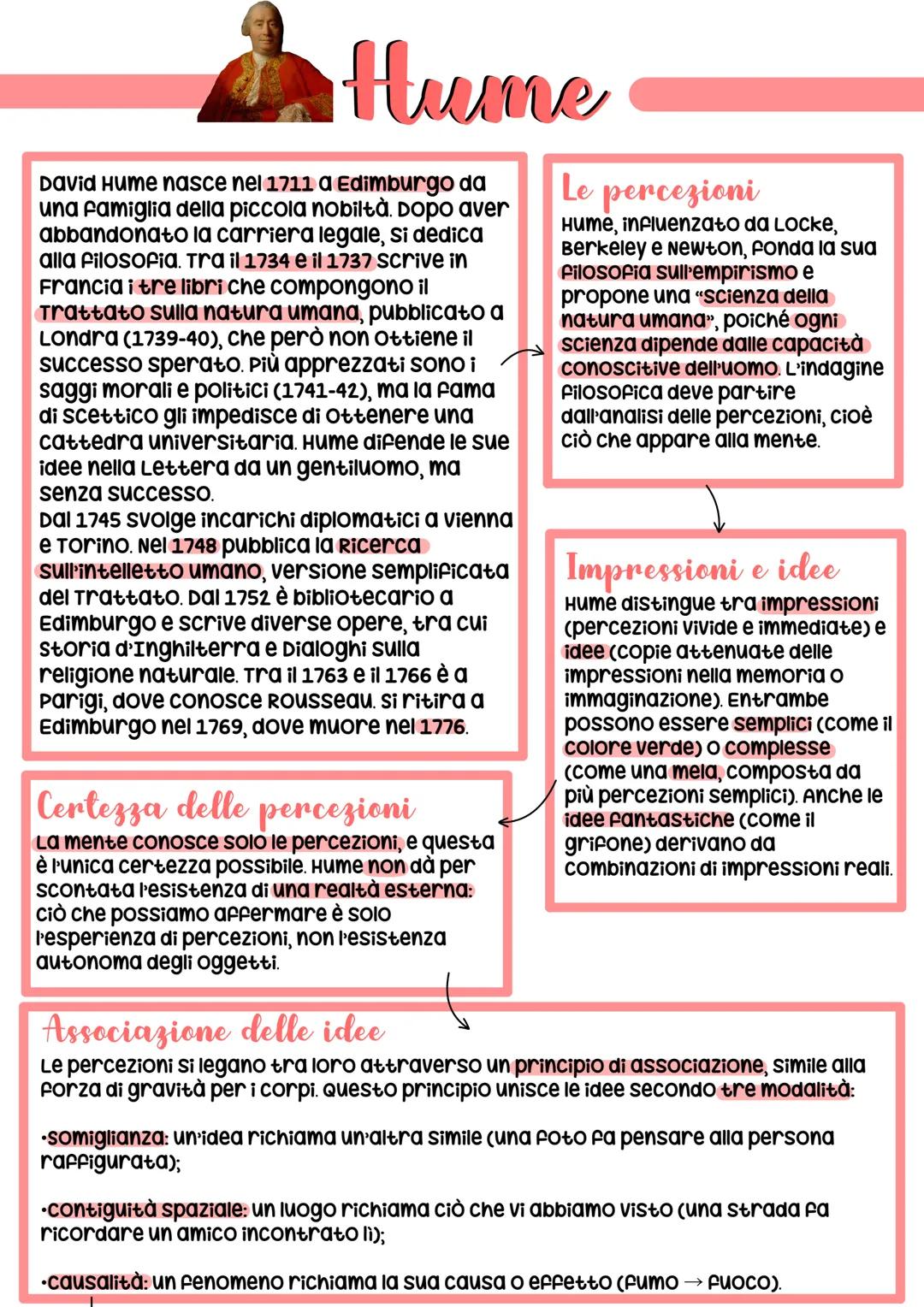 # Hume
David Hume nasce nel 1711 a Edimburgo da
una famiglia della piccola nobiltà. Dopo aver
abbandonato la carriera legale, si dedica
all