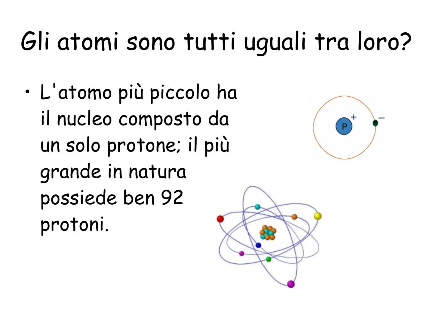 # L'Atomo e le Molecole # L'atomo
• L'atomo, la particella che
come un mattone costituisce
tutta la materia, non è un
corpicciolo semplice.
