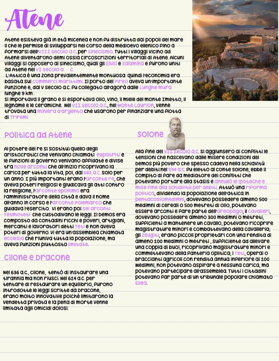 # Atene
Atene esisteva già in età micenea e non fu distrutta dai popoli del mare
il che le permise di svilupparsi nel corso della medioevo