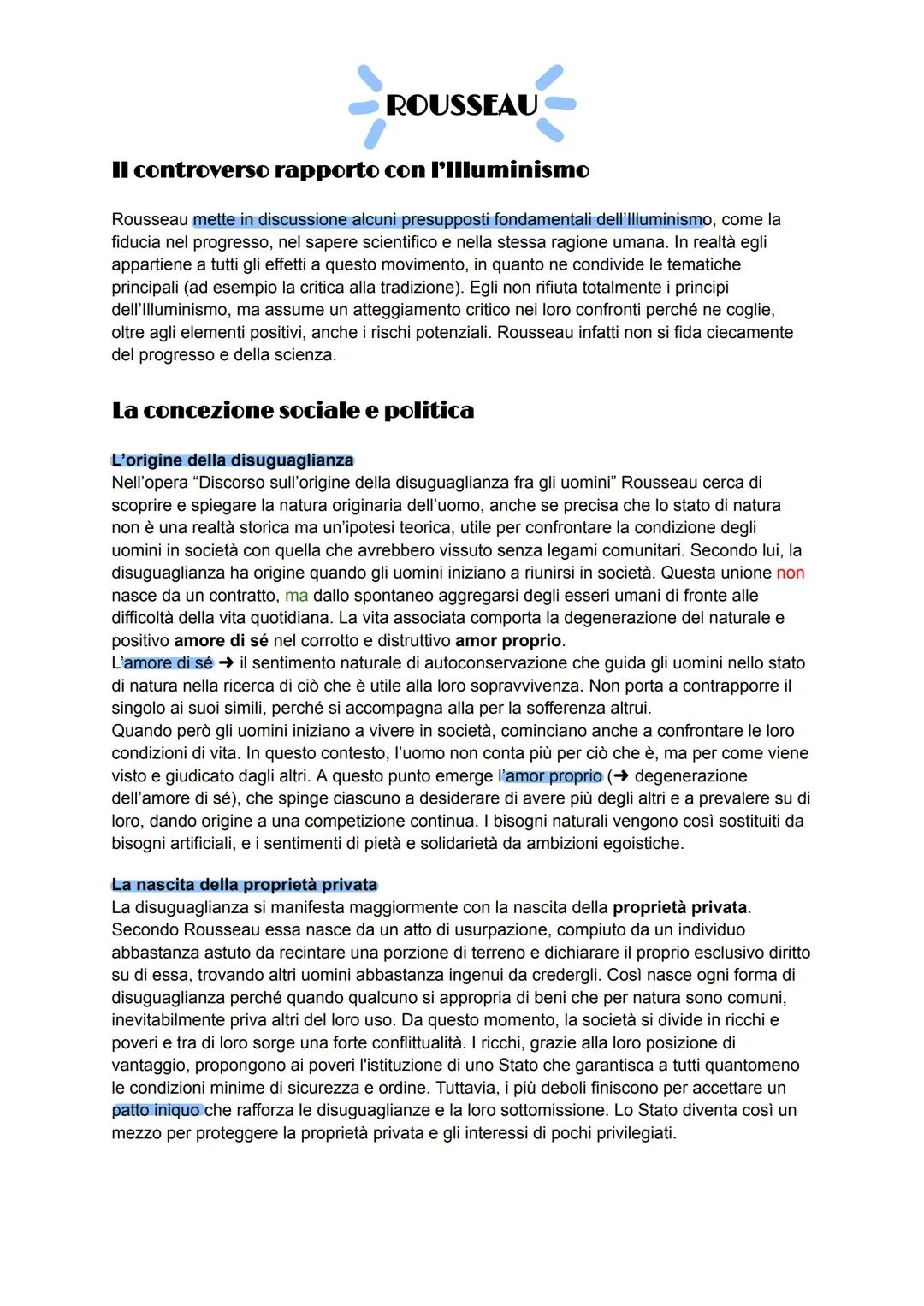# ROUSSEAU
II controverso rapporto con l'Illuminismo
Rousseau mette in discussione alcuni presupposti fondamentali dell'Illuminismo, come